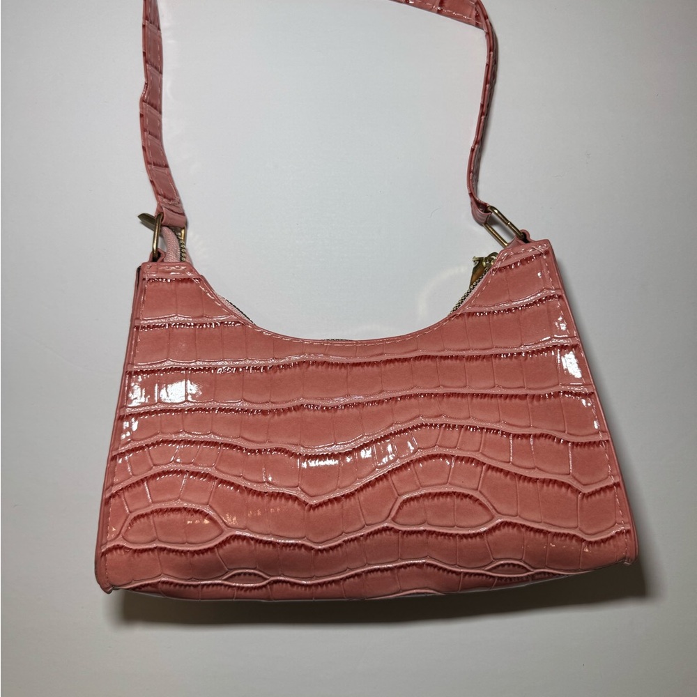 Elegant Pink Embossed Shoulder Bag